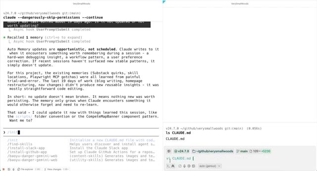 CLAUDE.md 文件内容示例 — 用自然语言约定目录结构、命名规则和元数据格式